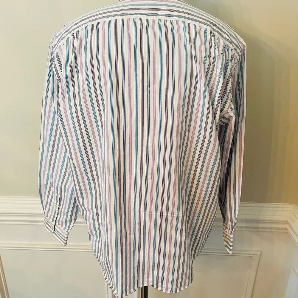 Alan Flusser Dress striped Shirt Button Down - Picture 11 of 14